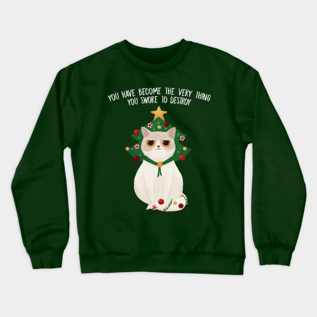 Christmas tree cat Crewneck Sweatshirt by Khatii